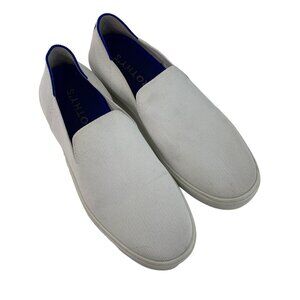 Rothys Original Slip-On Sneakers Size 9.5 White & Blue Knit Eco-Friendly GUC 797